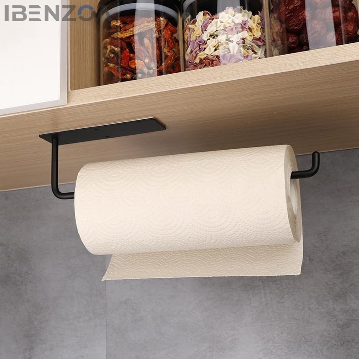 Keukenrolhouder - 31 cm - RVS - Zelfklevend & Boorbaar