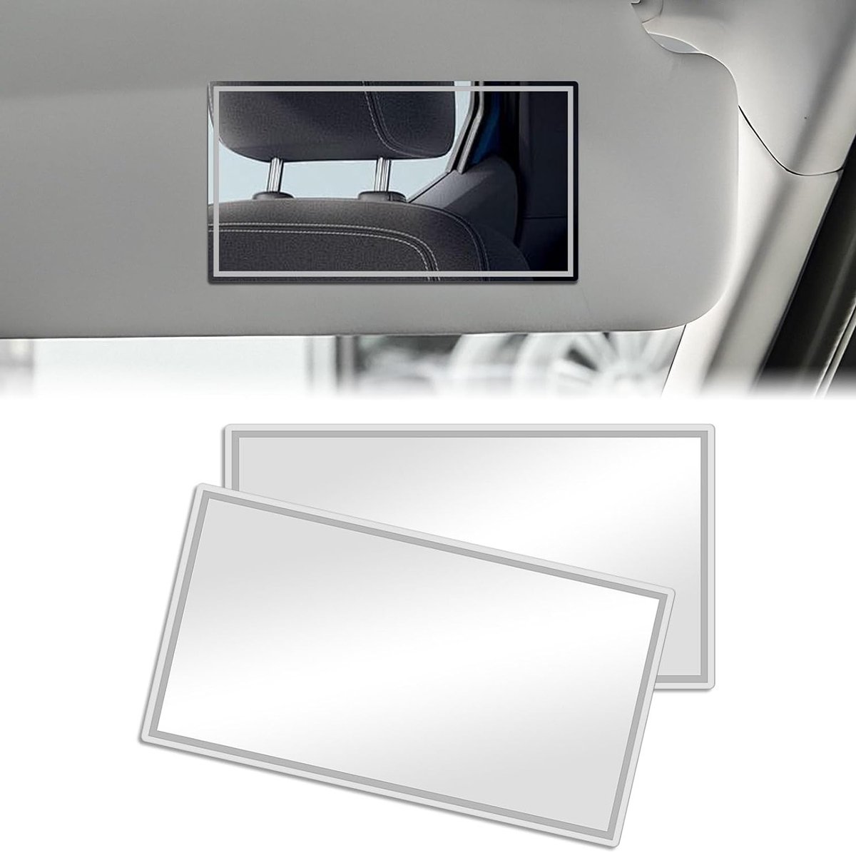 HD Make-up Spiegels voor Auto, Zelfklevende Vanity Spiegel, Universele Cosmetische Zonnevisier voor Perfecte Make-up onderweg