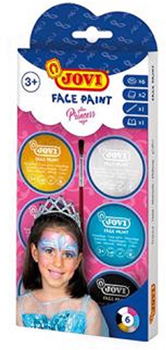 Gezichtsverf kit prinses - 8 ml - 6st.