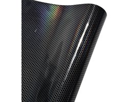 Holografische Carwrap Film met Honingraatpatroon en Zwart Glanzend Effect voor Auto en Motor, Perfect voor Binnen en Buiten Gebruik