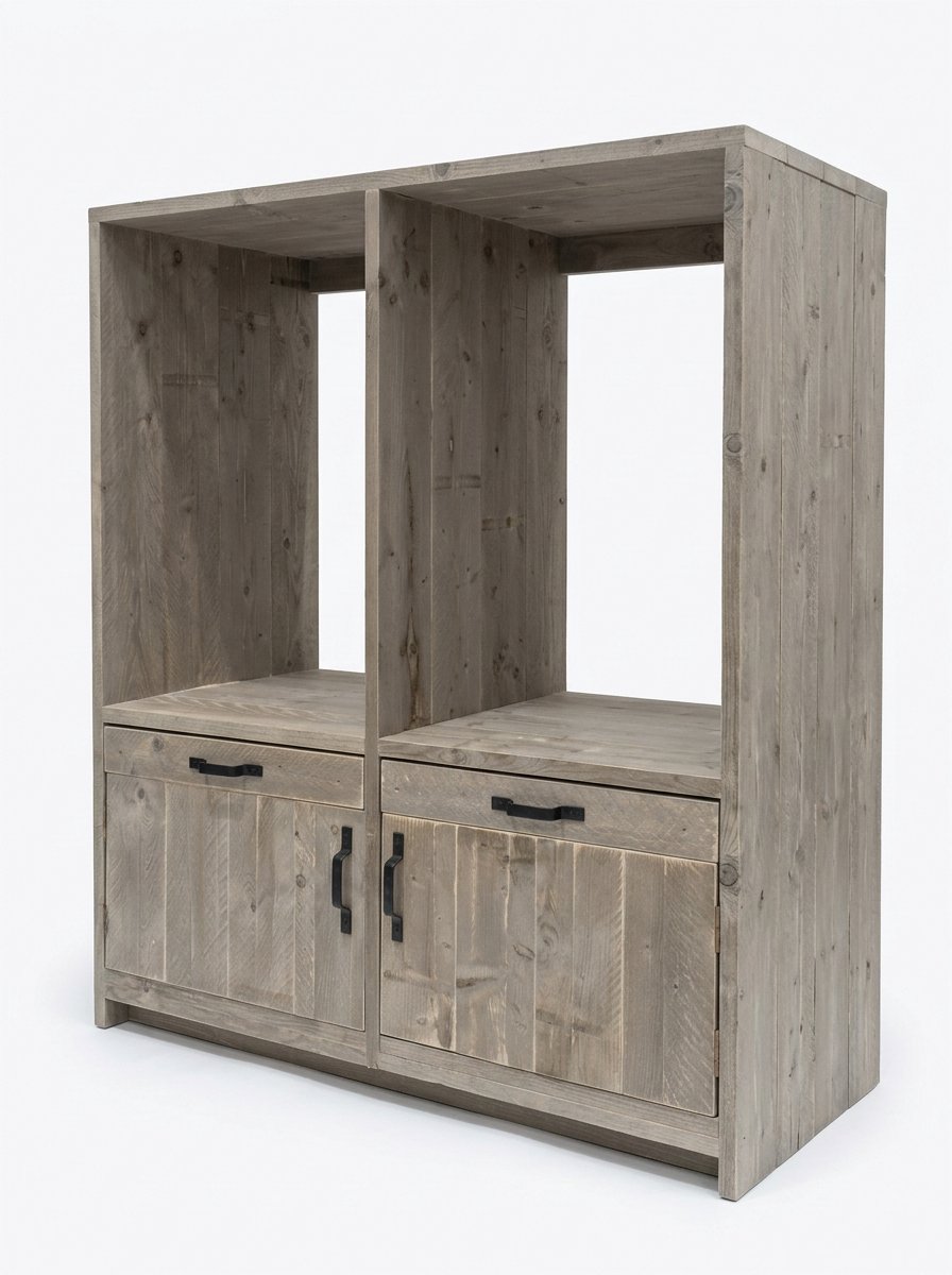 Wasmachine ombouw/kast steigerhout - Handgemaakt