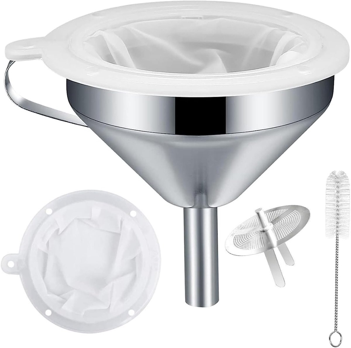 Roestvrijstalen Trechter van 13 cm met 200 Mesh Filter voor Olie, Sap, Wijn en Koffie vullen