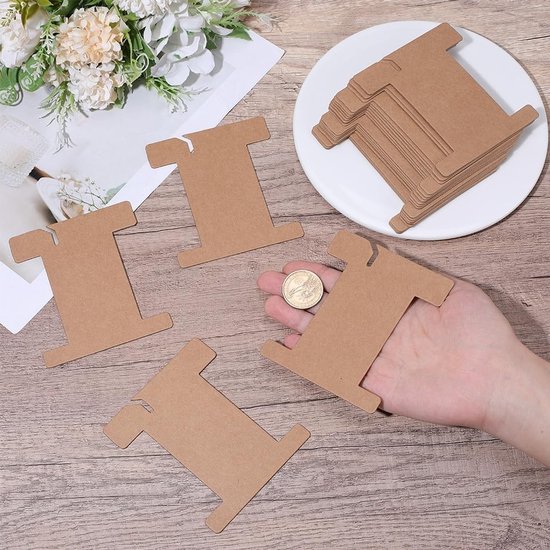 100 Stuks Papieren Spoelen voor Lint Opslag - Kartonnen Garen Houder en Organizer voor Borduurzijde, Weven en DIY Crafting Benodigdheden — afbeelding 2