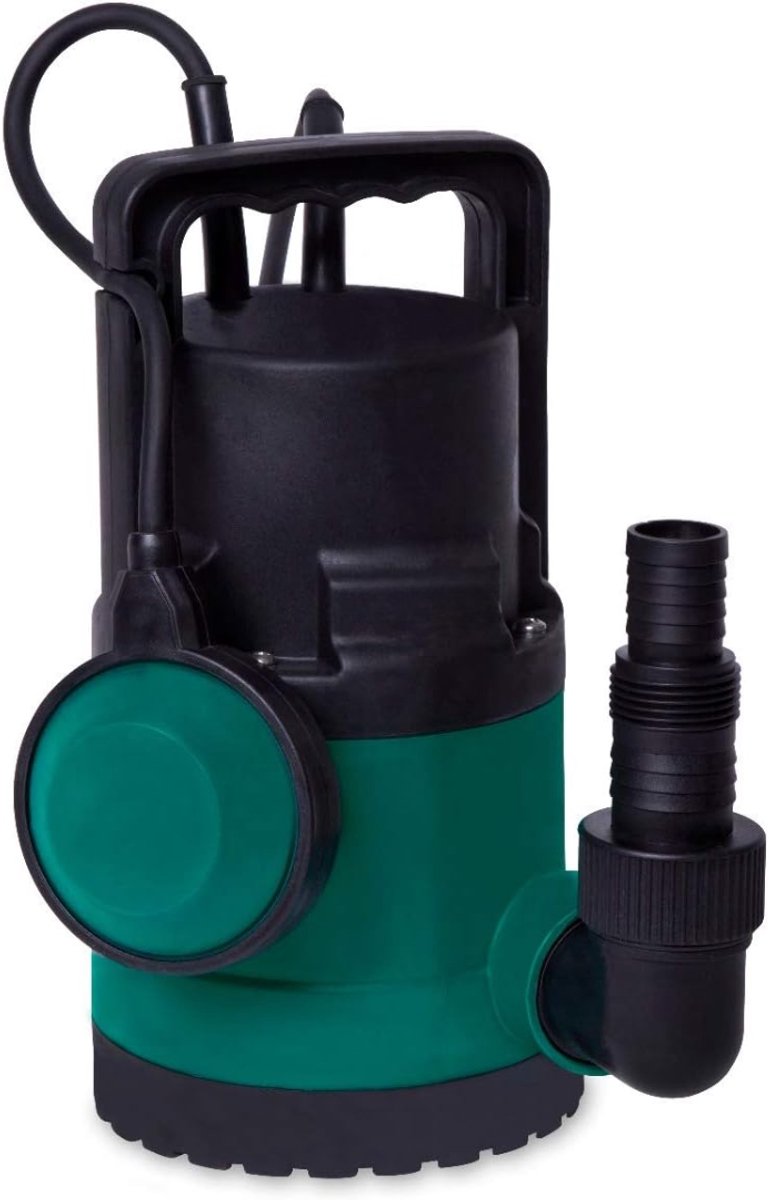 DD® Dompelpomp Vuil Water - Dompelpomp 6500l/h - Dompelpomp met Ingebouwde Vlotter - 300W - Zwart/Blauwgroen - ‎20cm x 20cm x 26cm