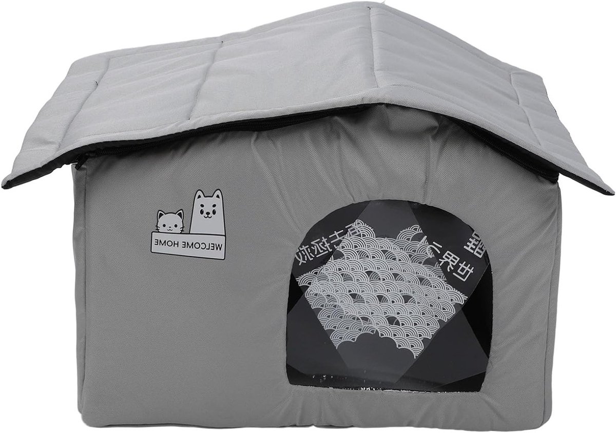 Koel Huis voor Buiten en Binnen voor Katten, 360° Waterdicht en Weerbestendig, Verhoogd en Geïsoleerd voor Zomerse Comfort en Bescherming