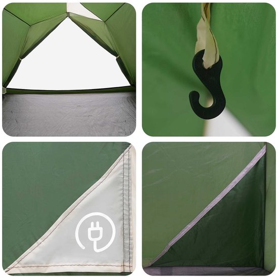 vidaXL - Tunneltent - Groen - 4-persoons - 185T - Polyester - met - PU - Coating van Vidaxl — afbeelding 5