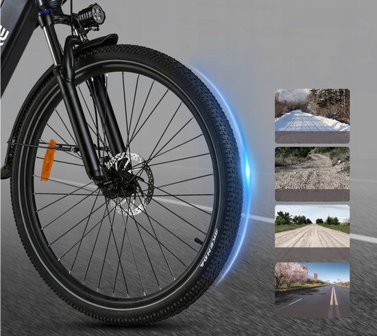 Samebike RSA01Pro-T 26'' Elektrische Fiets - 36V 15Ah, 90km Bereik, 250W Motor, 7-Speed Shimano, Dubbel Geveerd - Zwart van Merkloos — afbeelding 4