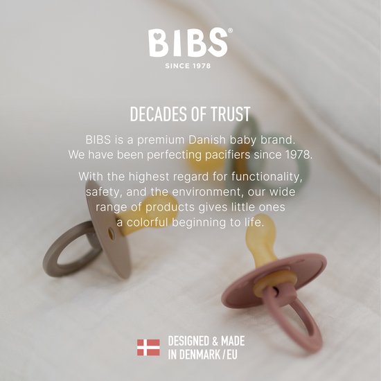 BiBS - Colour Pacifier - Stage 2 Fopspeen - 6+ maanden - 2 stuks - Woodchuck / Blush van BIBS — afbeelding 4