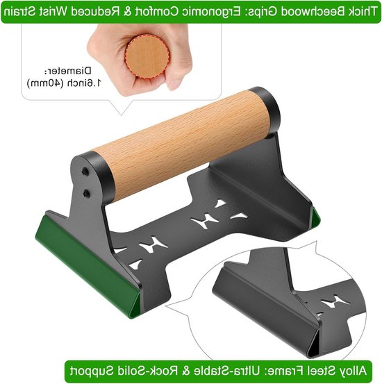 Houten Push Up Bars met Stevige Stalen Beugel, Antislip Ontwerp voor Calisthenics, Handstand en Krachttraining, Ondersteunt tot 600 kg — afbeelding 5