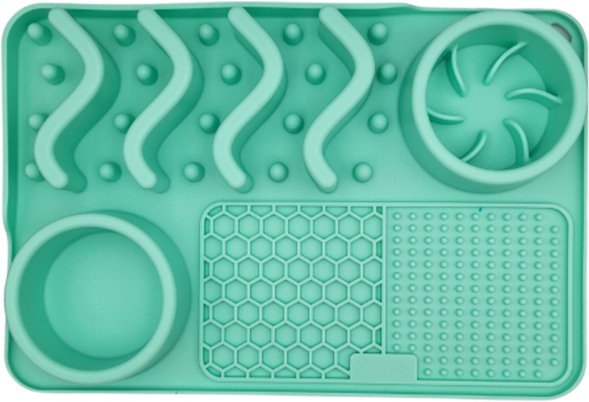 Eet-, speel- en likmat By Ollies - Aqua - Huisdieren - BPA vrij