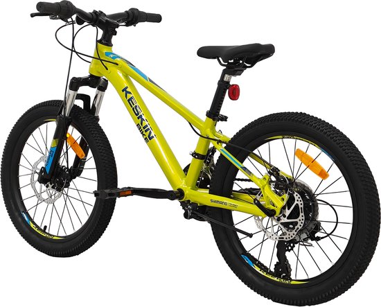 Keskin Bike MTB1 kinderfiets 20 inch - 21 versnellingen met schijfremmen voor en achter - kinderfiets voor 6, 7 en 8 jaar - 20 inch fiets voor jongens en meisjes - neongroen — afbeelding 3