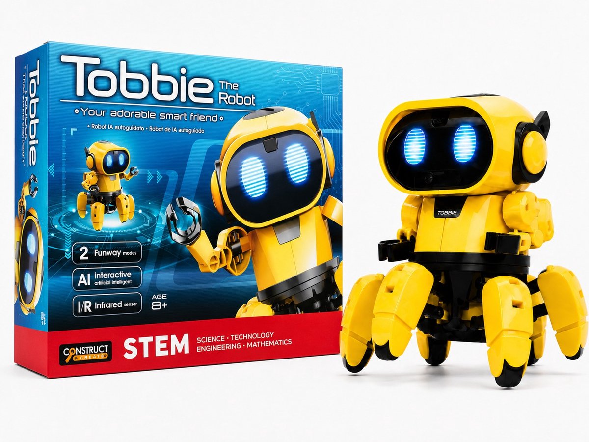 Construct & Create Tobbie de Robot - Experimenteerset - Robot Bouwpakket - Programmeerbaar - AI Robot