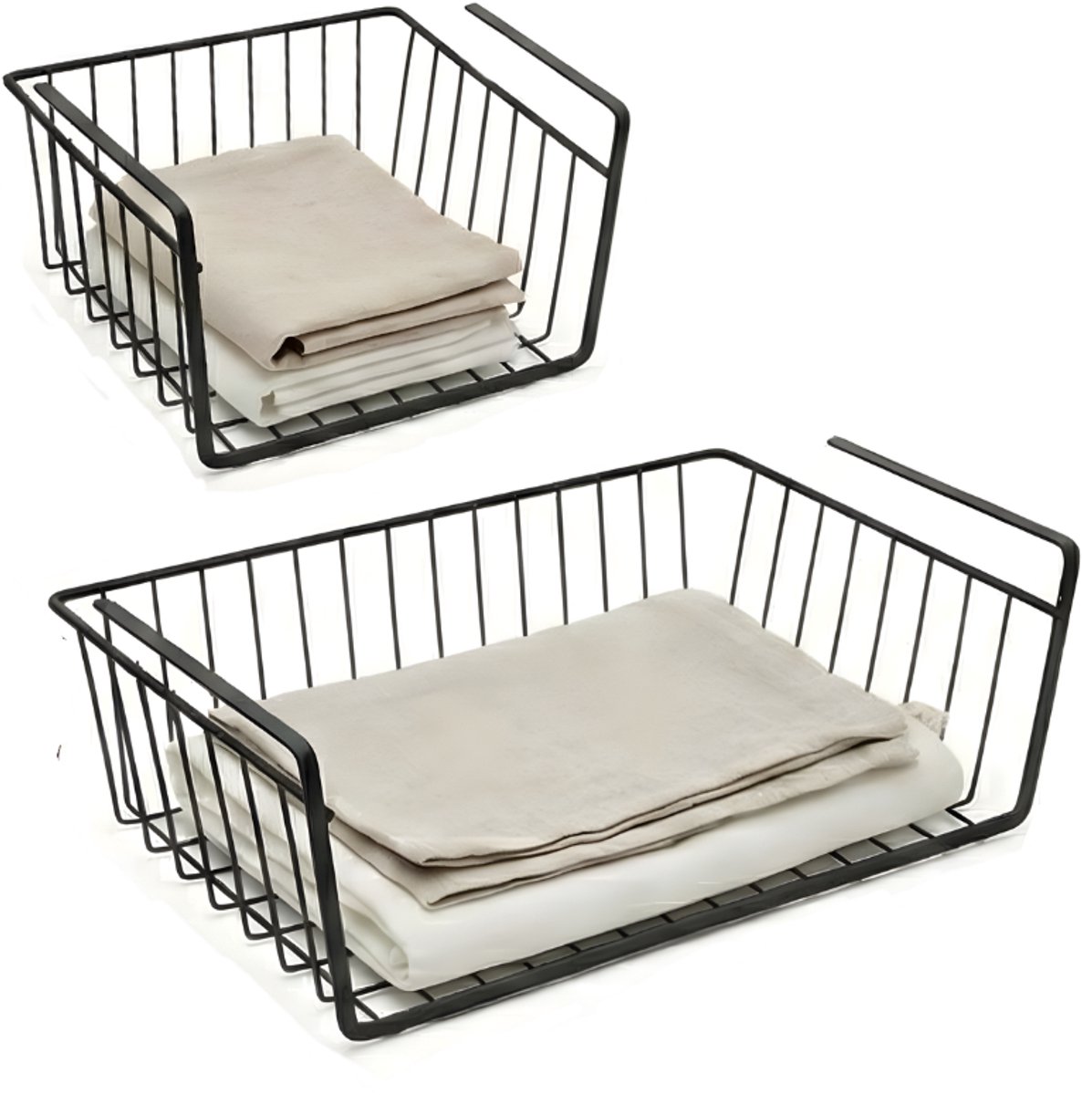 Metaltex - Set van 2 - Hangmand Babatex - Kasthangmand - 30/50 cm - Zwart - Organizer