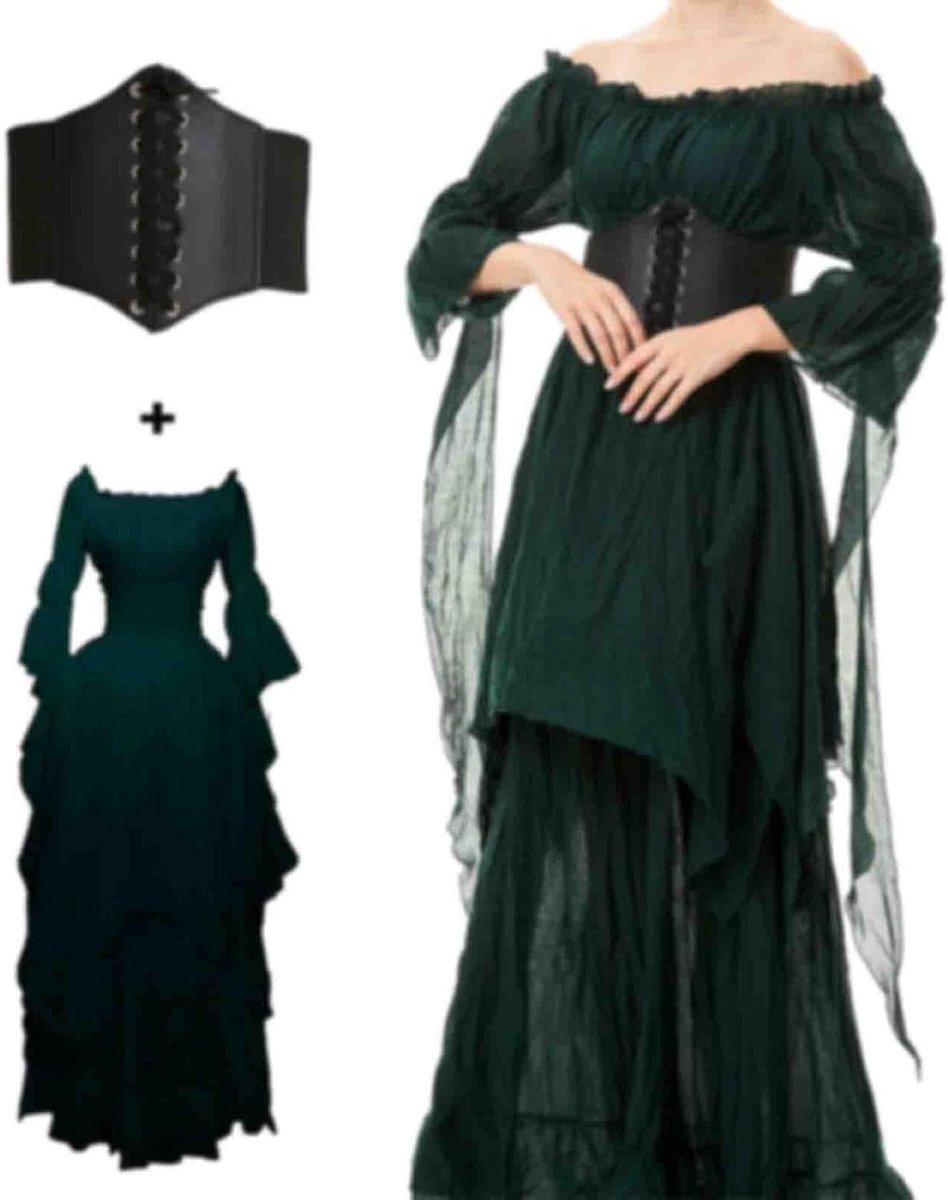 Halloween Kostuum voor Vrouwen - Middeleeuwse Gothic Kleding, Steampunk Jurk en Victoriaanse Stijl voor Carnavalsfeesten