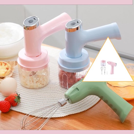 Handmixer Elektrisch - Keukenmachine Klopper - Efficiënt Mengen - Compact Ontwerp - 12x12 cm - Blauw — afbeelding 4