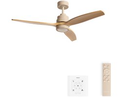CREATE - Stille plafondventilator van 40 W met technische ABS-bladen, verkrijgbaar in verschillende maten - M - Met licht - Controller voor wandmontage - WIND STYLANCE