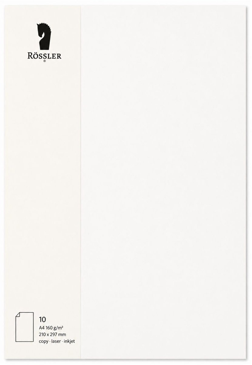 Rössler papier - A4 Schrijfpapier - Fijn papier - 10 Vel - 160g - Wit