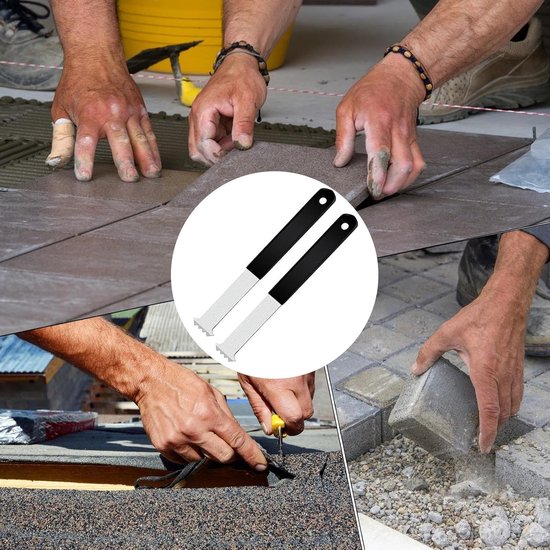 Paver Verwijderaar - Tegel Schep - Terras Aanleggen - Ergonomisch Ontwerp - 24 x 4 x 5 cm - Zwart