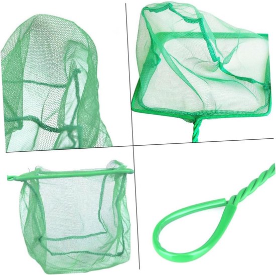 Aquarium Schepnet - Visnet Bak - Vissen Vangen - Met Ophanghaak - 43cm Lengte - Groen — afbeelding 2