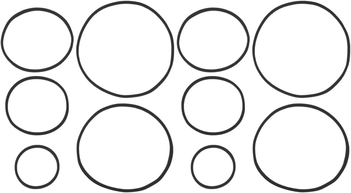 Set van 10 Ronde Voeder Ringen voor Aquariums - EVA Plantenringen voor Vissen, 20cm/17cm/14cm/11cm/8cm, Zwart