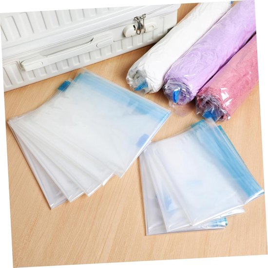 Roll up Compressiezakken - Reis Vacuümzakken - Kleding Opbergen - Dubbele Afdichting Strips - 12 Stuks 70x50cm - Zoals Getoond — afbeelding 5