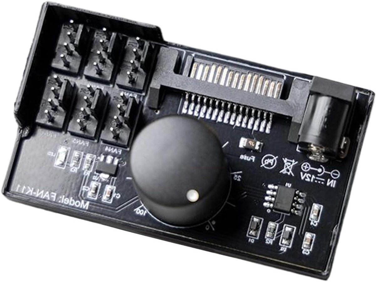 Ventilator Controller - Koeling Hub - Computer Koeling - 4-pins Interface - 7 x 4 x 2.8 cm - Zwart