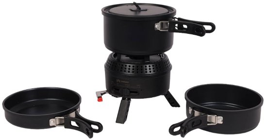 Campguru Hybrid Stove Set - Kooktoestel - Gas en elektrisch - Inclusief 3 pannen - Compact op te bergen — afbeelding 5