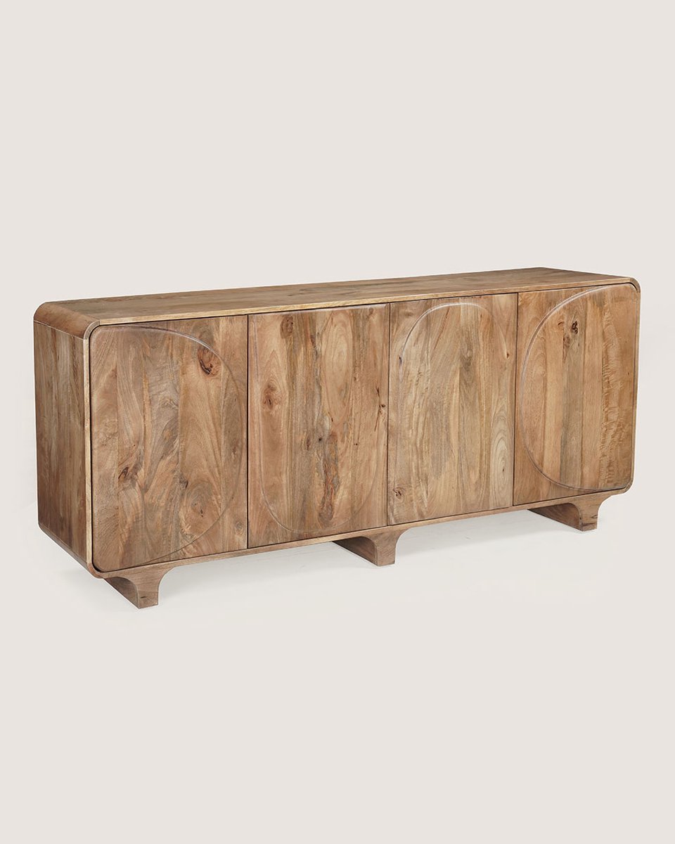 Dressoir 200 cm Mangohout – 4 Deuren – Bruin – Modern Design