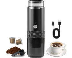 Draagbare elektrische espressomachine, bediening met één knop, met indicatielampje, draadloos, oplaadbaar, geschikt geschikt voor chocoladetheecapsules, gemalen koffie en theepoeder, perfect geschikt voor gebruik thuis, in de auto of onderweg.