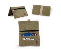Champ Shag Etui - Tabak Etui - Stoffen Tabakzakje - Meerdere Vakken - Unisex - Beige