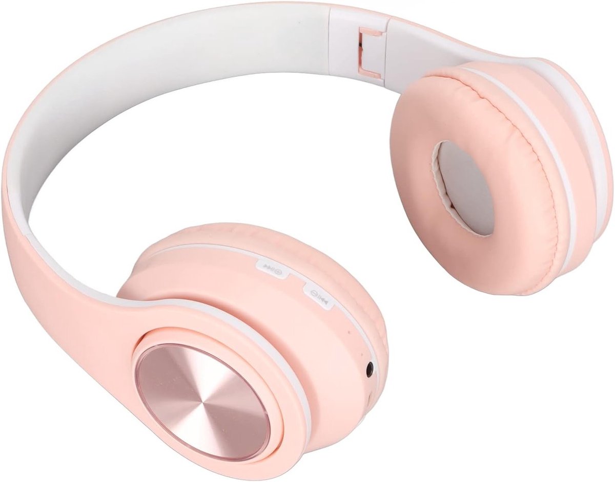 Draadloze opvouwbare headset met kleurrijk licht, comfortabele hoofdtelefoon voor telefoon, laptop en tablet met 40 mm luidsprekers en stabiele prestaties