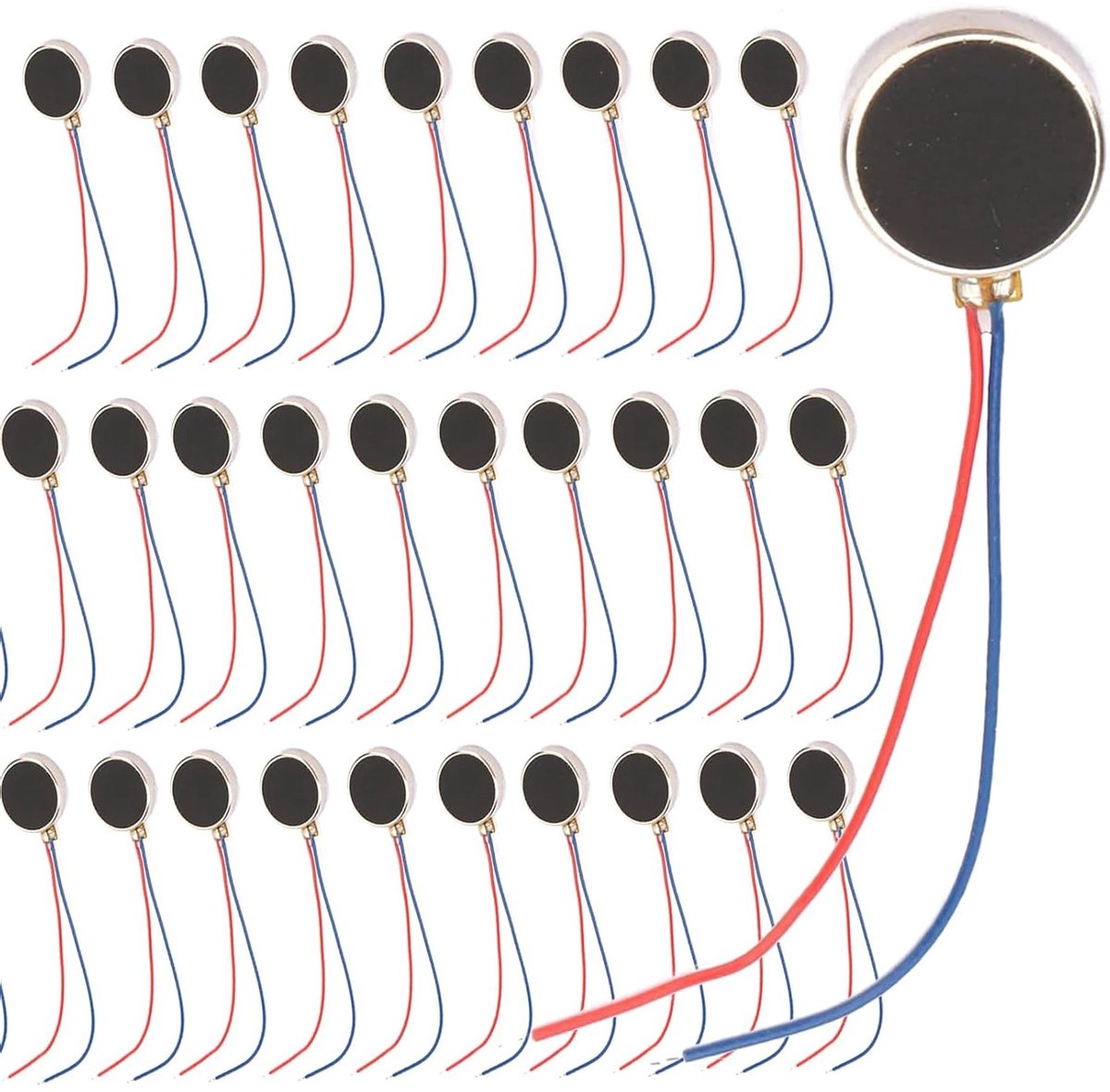 10 stuks mini vibratiemotoren 10 x 2,7 mm DC 3 V 80mA voor mobiele apparaten en pagers - 11000 RPM, platte munt knop type