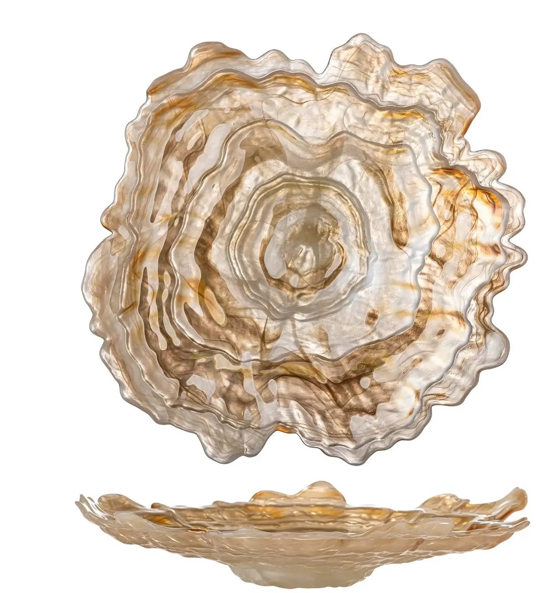 Schaal glas beige asimi 38cm