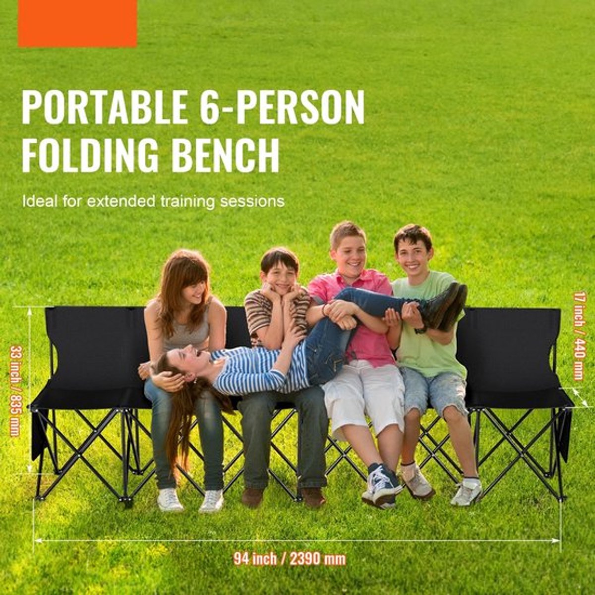 Campingstoel - Vouwstoel - Campingstoel opvouwbaar - Campingstoel opvouwbaar - 8Zits - Sideeline Bank Stoel - met Rugleuning en Tas