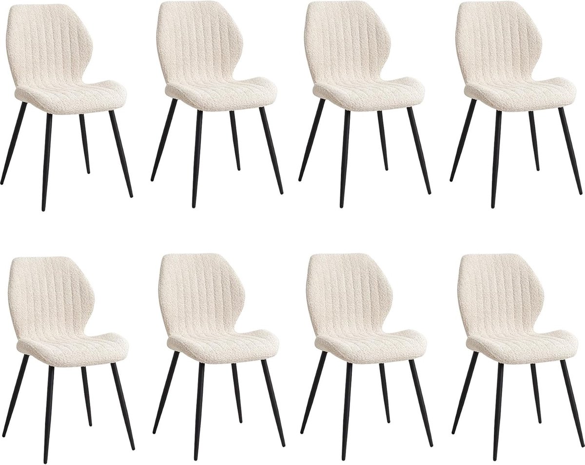 Eetkamerstoelen Set - Bijzetstoelen Keuken - Comfortabel Dineren - Gestoffeerd Linnen Zitt
