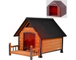 Hondenhok Geïsoleerd - Huisdierenhuis Buiten - Bescherming Tegen Weer - 100% Geïsoleerde Voering - Bruin