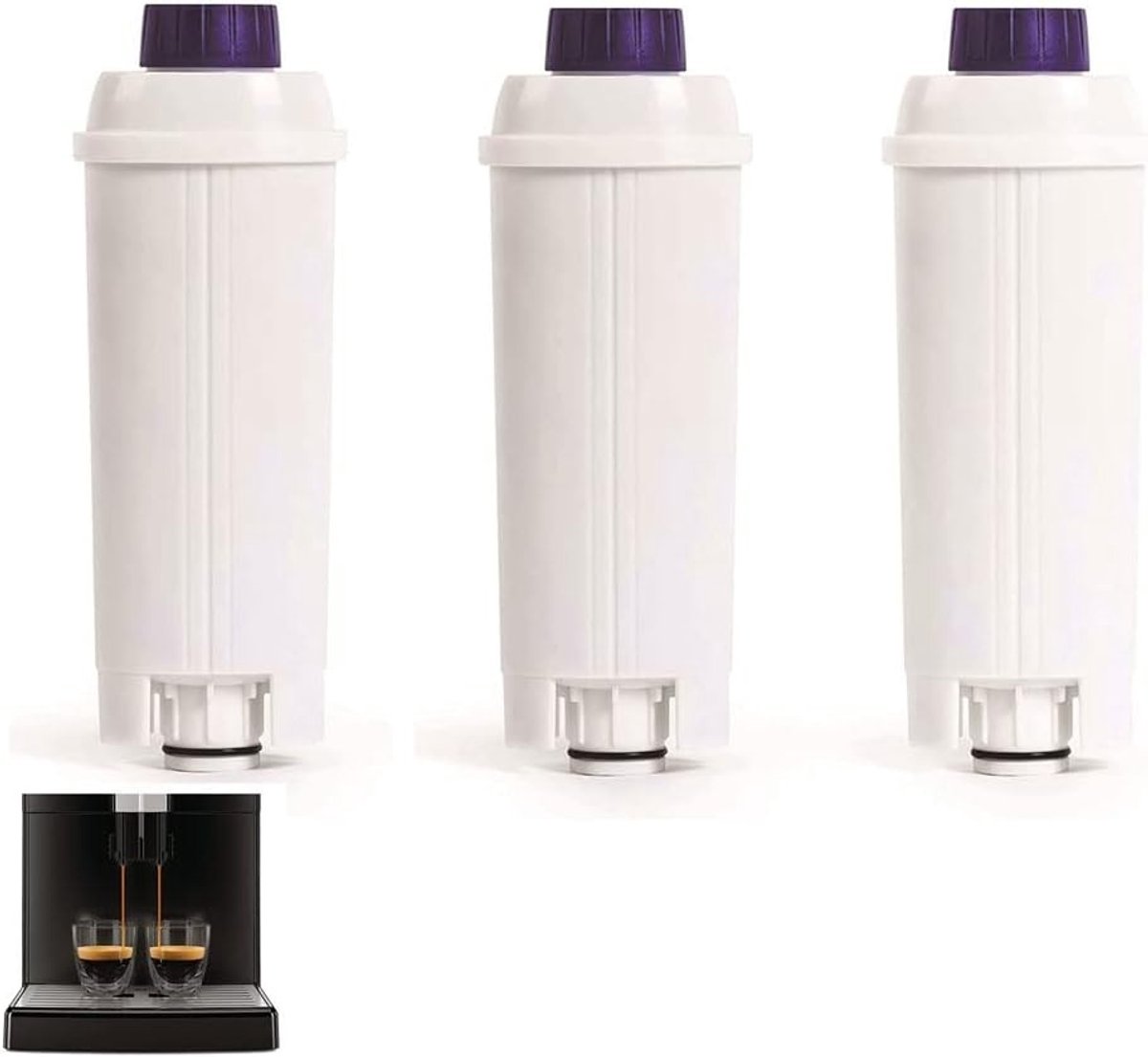 3 Stuks Vervangfilters voor DeLonghi DLS C002 Koffiemachines, Verbetert Koffiesmaak, Vermindert Hard Water en Verhoogt Aroma