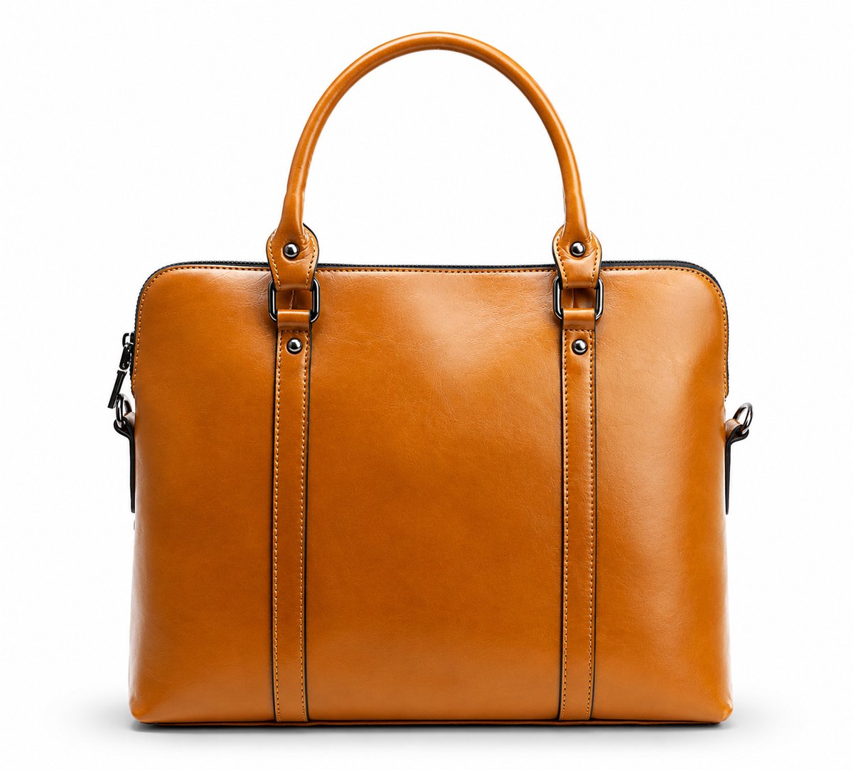 Dames Leren Handtas Shopper Tas Leder Cognac - Urban U®