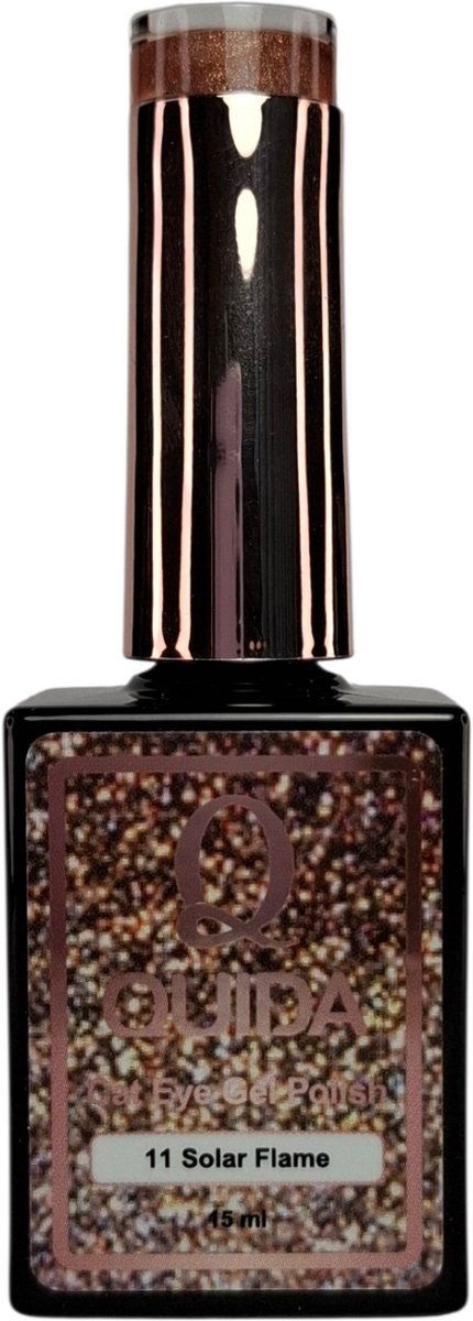 Quida Cat eye Gel polish Solar Flame #11 warme rood-gouden tonen