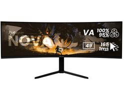 Arozzi Nova 49" Gaming Monitor - Curved - DQHD VA - 165Hz - USB-C - Zwart