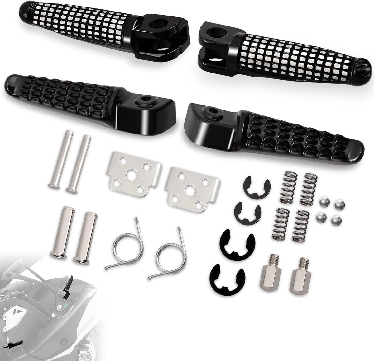 Voetsteunen voor Achterpassagiers en Voorrijder voor Kawasaki ZR800, Z1000 en Ninja ZX6R 2010-2023 - Comfort, Stijl en Functionaliteit