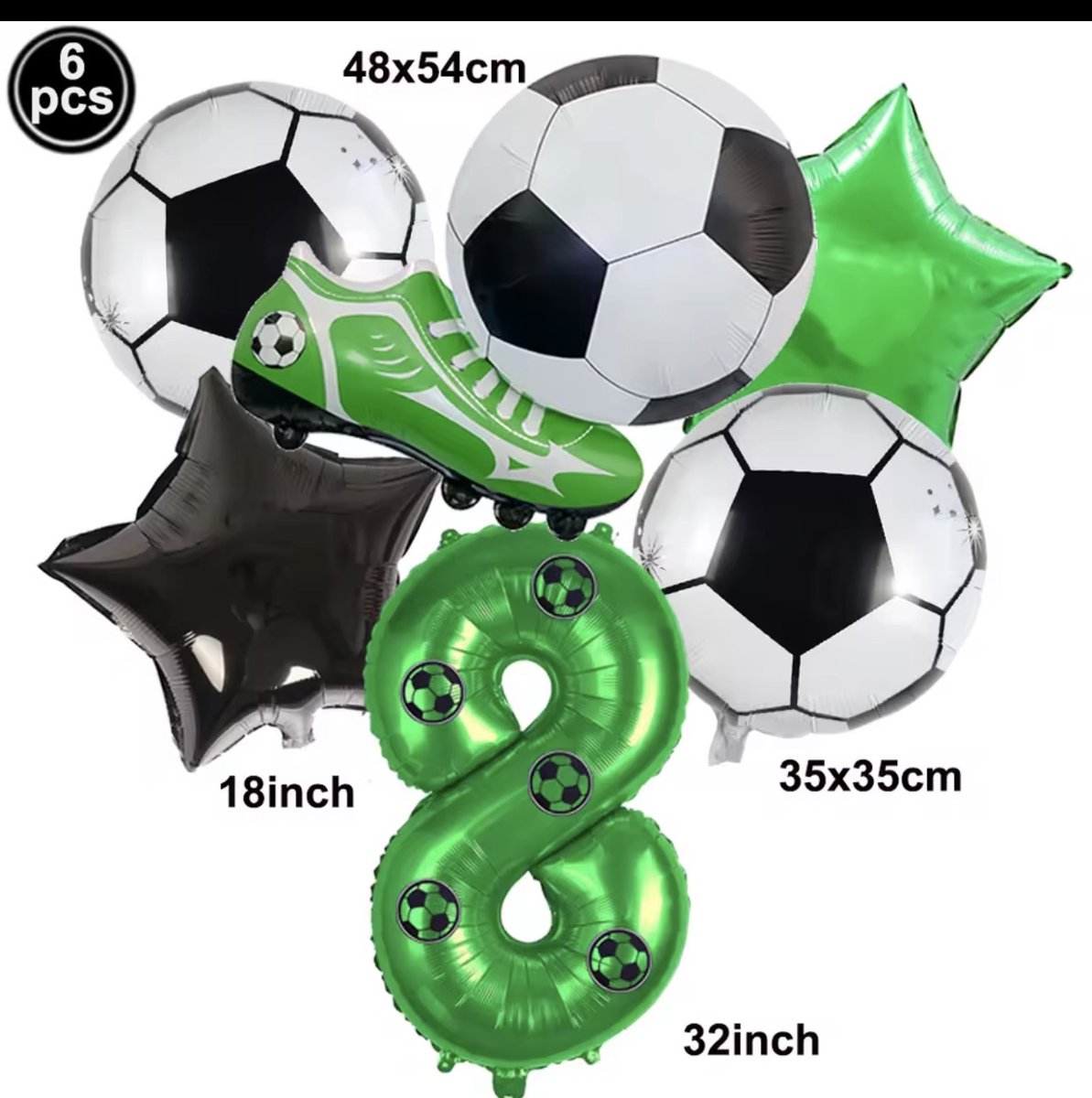Voetbal Ballonnen Set – Cijfer 8 – Verjaardag Decoratie – Kinderfeest
