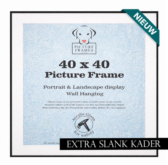 Cadre photo A2 42x59,4 cm - Noir mat - Cadre en aluminium avec passe-partout - Profil fin 8 mm - Cadre photo mural - Cadre affiche - Cadre interchangeable