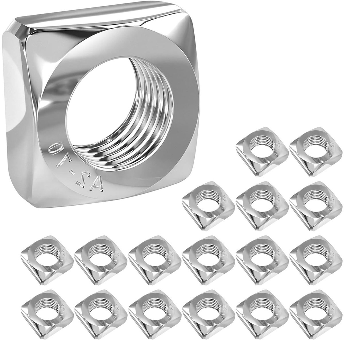 20 Stuks Vierkante Moeren M4 x 7mm x 3mm RVS Draadmoeren voor Klussen, Meubels en Mechanica