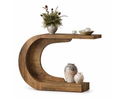 CORE Consoletafel - C-vormige entreetafel - Sidetable - Haltafel - Gangtafel - Bijzettafel - 110x35x75cm - Bruin