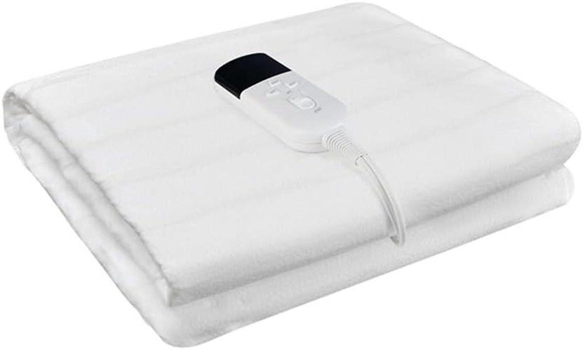 Elektrische deken - Verwarmde deken - Warmte en comfort - Machinewasbaar - 160 x 130 cm - Wit
