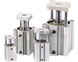 Luchtcilinder Compact - Geleidingsstang Cilinder - Industriële Automatisering - Dubbelwerkend Ontwerp - 15 mm Slag - Metaal