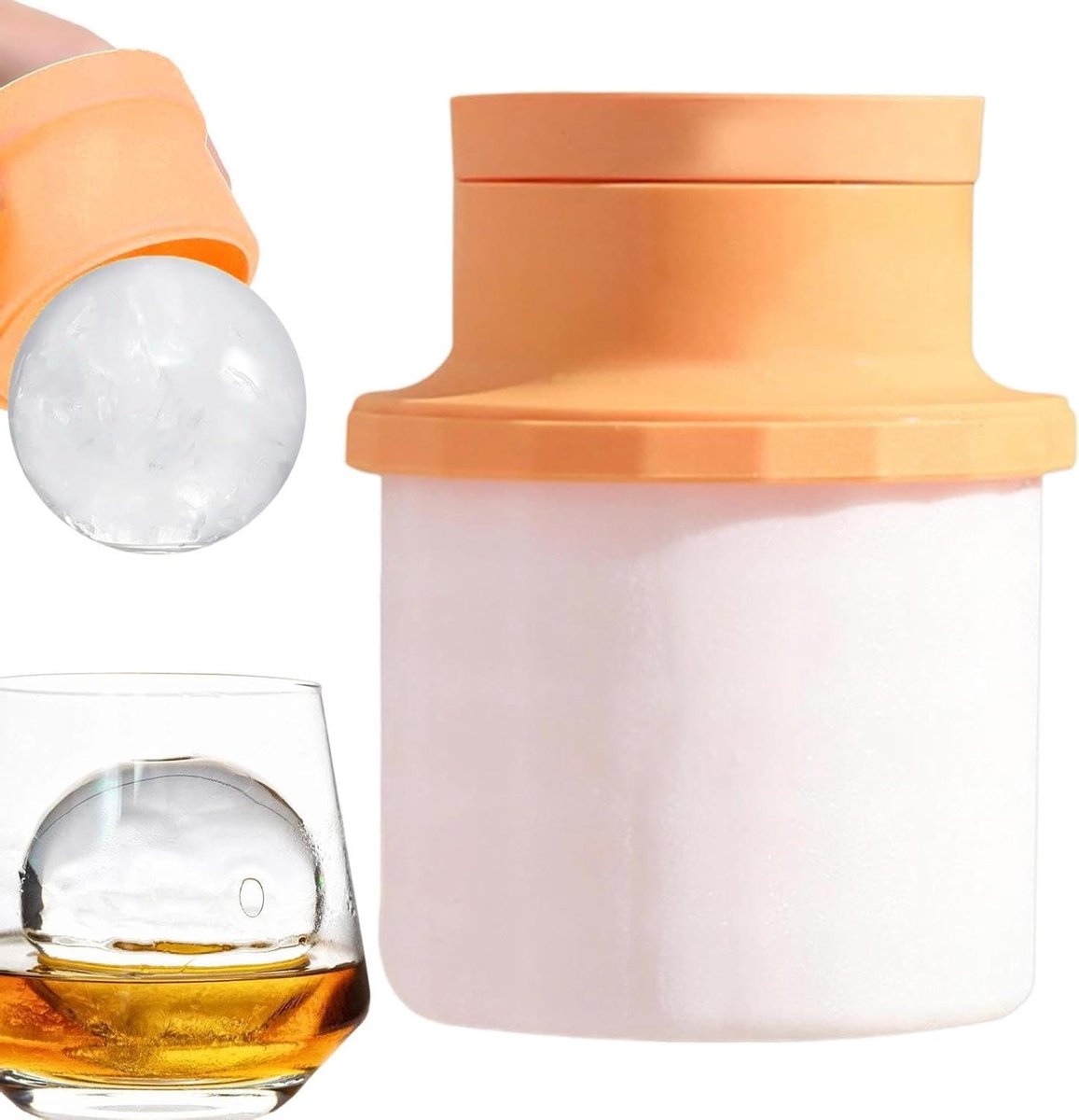 IJsbal Maker - IJsbereider Emmer - Drankjes Koelen - Smaakbehoud Deksel - 10x10x13 cm - Wit
