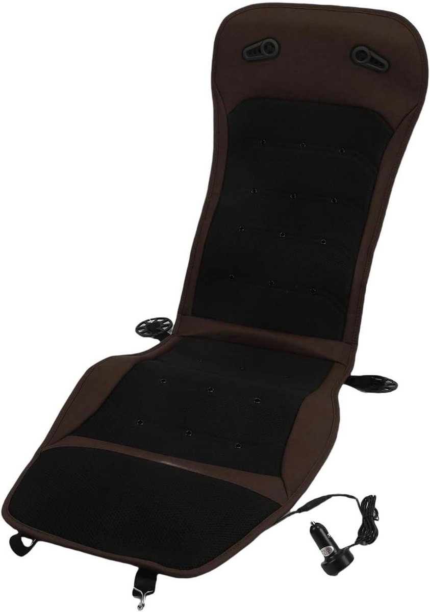 Geventileerd Zitkussen - Auto Stoelkussen - Comfortabel Rijden - 2 Ventilatoren 24 Uitlaten - Universele Pasvorm - Bruin