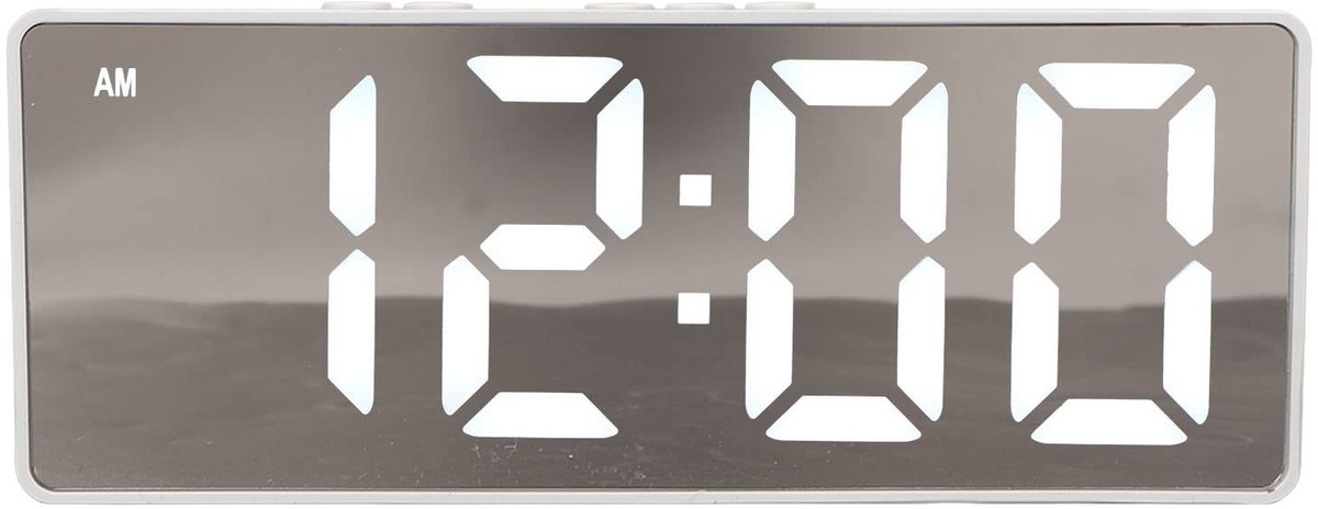 SPHProducts - Digitale Wekker - LED-klok - Minimalistisch ontwerp - Wit - Temperatuurweergave - Perfect voor slaapkamer - Compact formaat